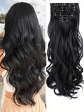 Curly Wavy Long 4 PCS Set Thick Clip In On Hair Extensions